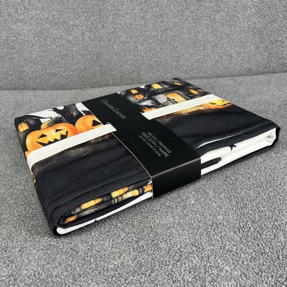 Christian Lacroix Halloween Tablecloth Haunted House Pumpkin Cat Oblong 60 X 84 - Picture 6 of 12